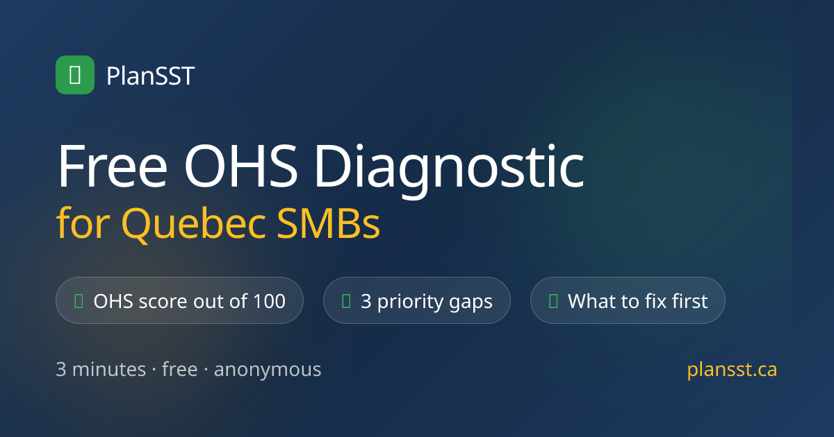 Free OHS Diagnostic CNESST — Quebec SMBs | PlanSST