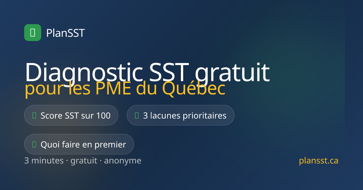 Diagnostic SST gratuit CNESST — PME Québec | PlanSST