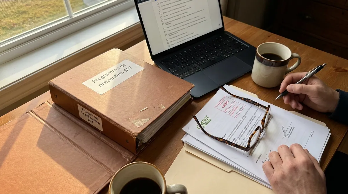 Quebec small business OHS prevention program documentation ready for a CNESST inspection