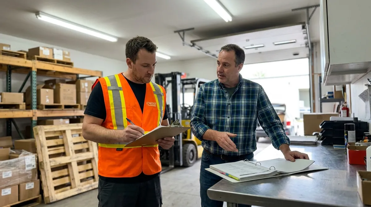 Workplace inspection at a Quebec small business with the OHS action plan presented